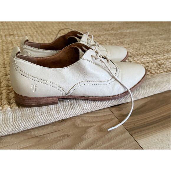 Frye Grace Evo Women's Size 8M Oxford Shoes Off White Leather Lace Up - Picture 7 of 7